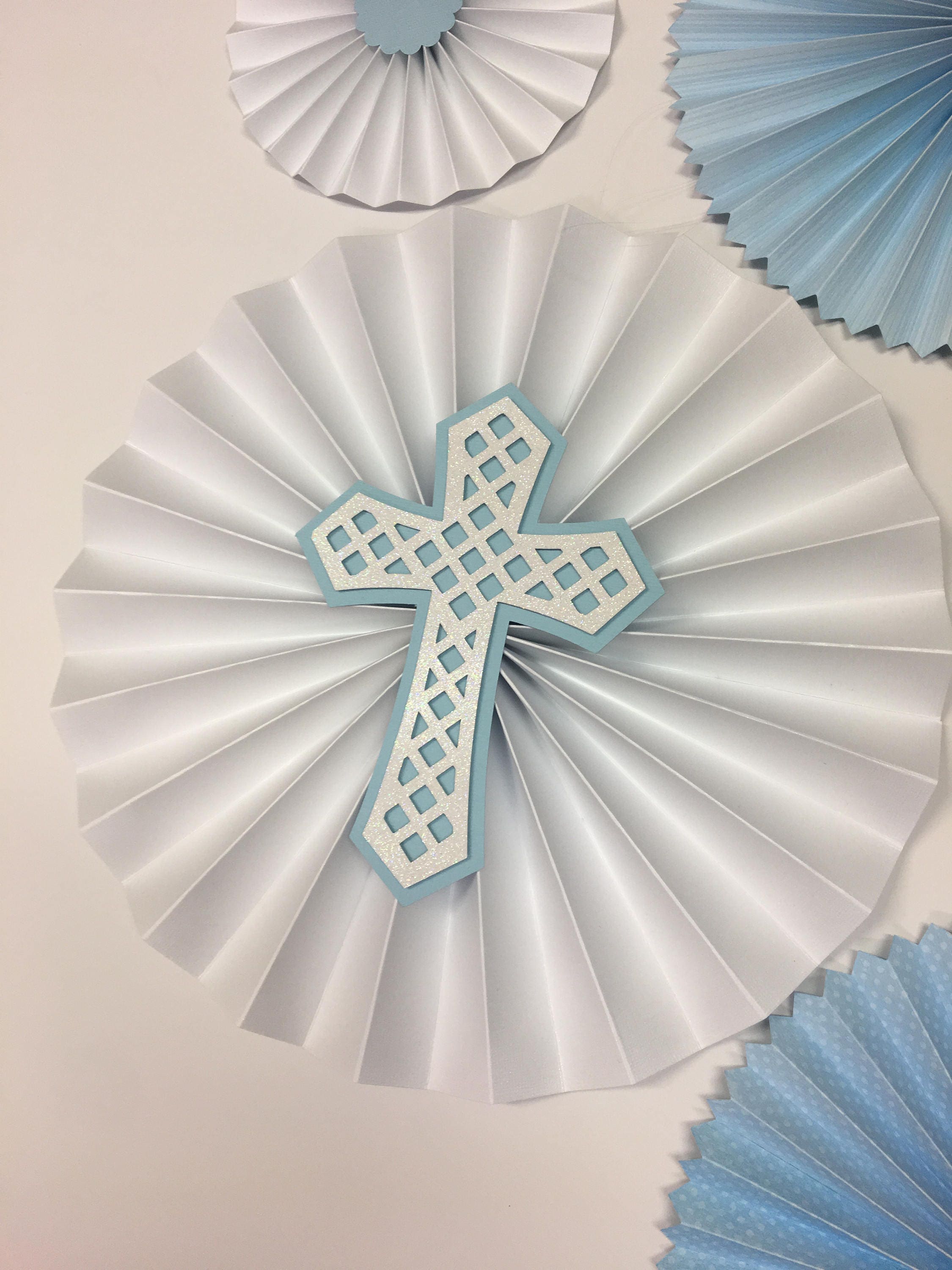 Christening Decorations Boys 1st Birthday Baby Blue And Etsy