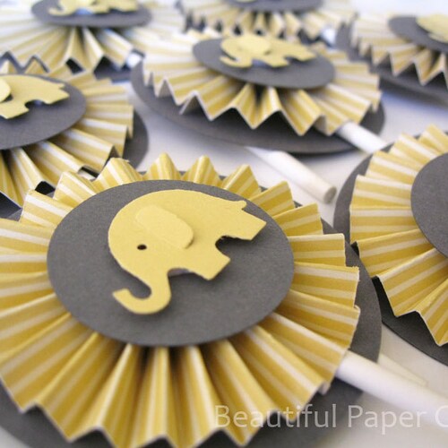 Yellow Elephant Baby Shower Decorations Printable Yellow and Etsy
