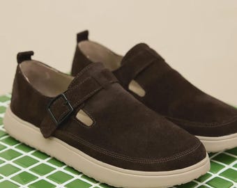 BISTFOR Marla Anatomische Damenschuhe, Schokoladenbraunes Wildleder, Sneaker