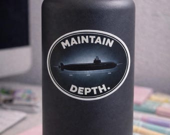 Submarine Sticker | Navy Humor, Military Spouse Gift | Waterproof Vinyl Decal