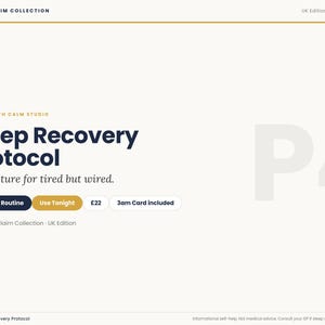 Sleep Recovery Protocol (UK) P4 | 21-Night Reset + 3AM Card | Self-Employed Women | Printable PDF Download