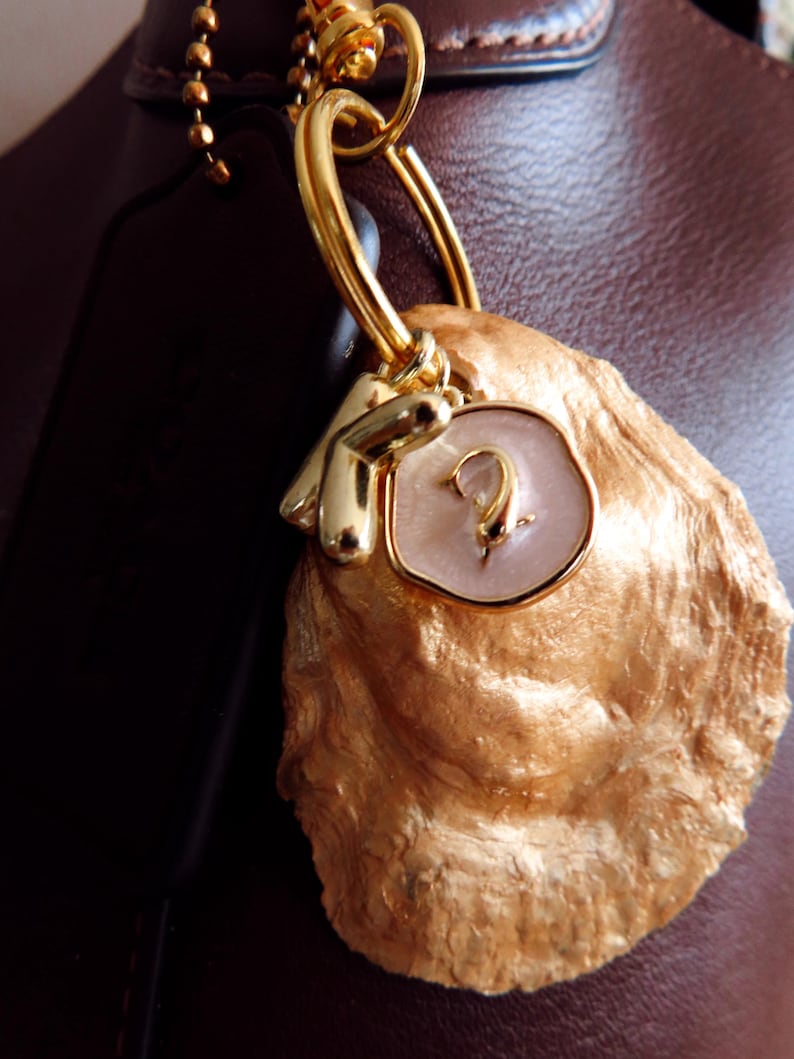 Personalized Shell Bag Charm | Coastal Purse Charm | Custom Name ...