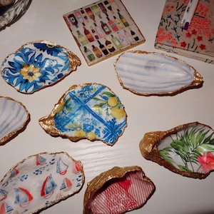 Homemade Oyster Shell Ring Dish || Personalizations & Gold