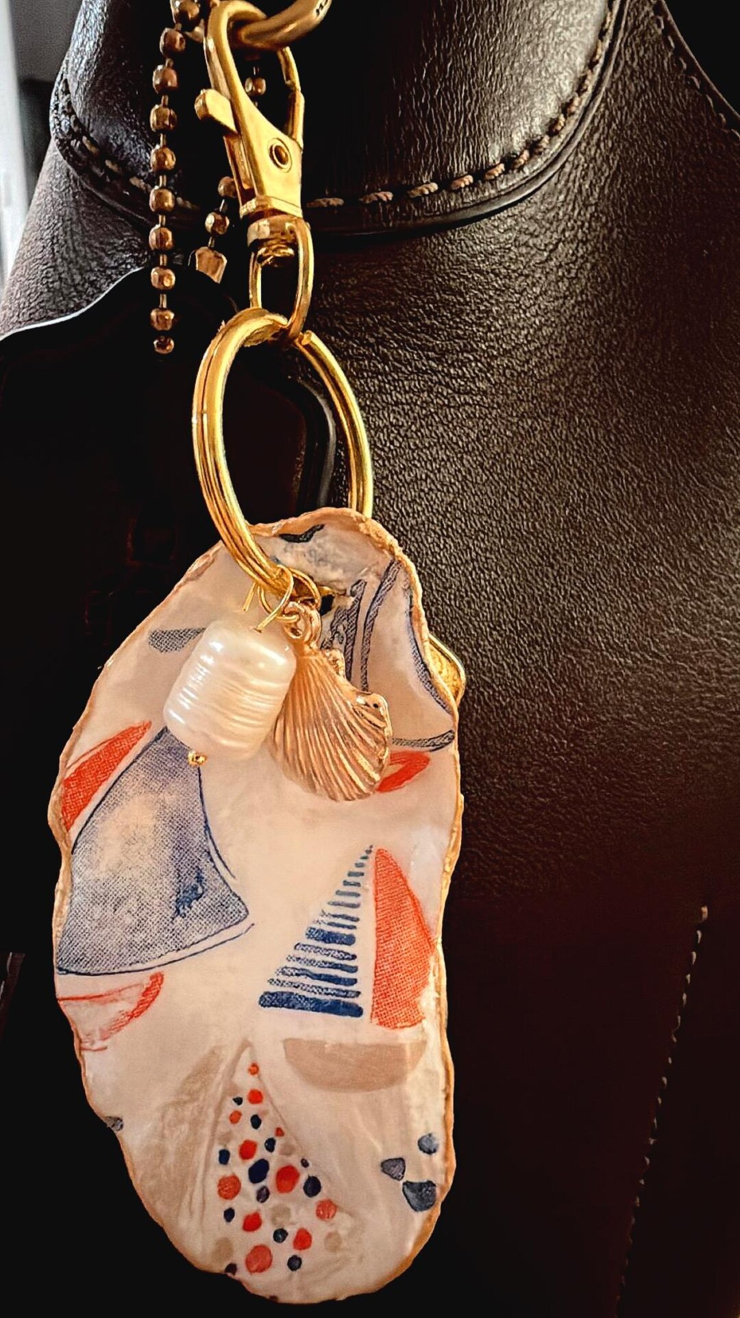 Personalized Shell Bag Charm | Coastal Purse Charm | Custom Name ...