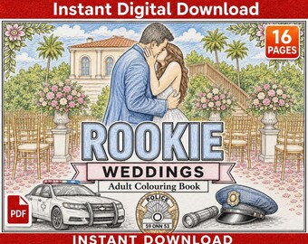 Rookie Weddings Adult Colouring Book | 16 Pages (Digital Download)