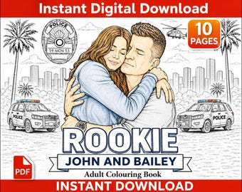 Rookie John and Bailey Adult Colouring Book | 10 Pages (Digital Download)