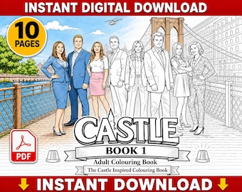 Castle Inspired Adult Colouring Book | 10 Pages (Digital Download)