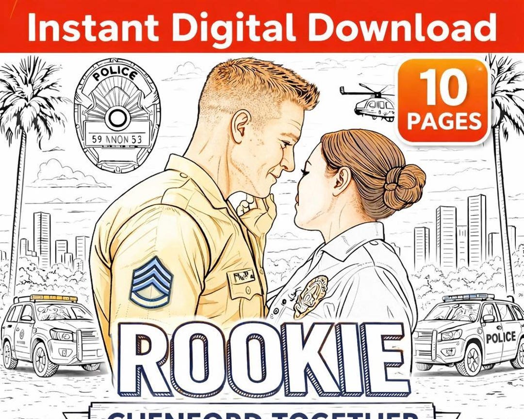 Rookie Chenford Together Adult Colouring Book | 10 Pages (digital ...