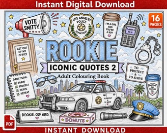 Rookie Iconic Zitate Buch 2 Malbuch für Erwachsene | 16 Seiten (Digitaler Download)