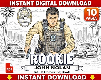 Rookie John Nolan Adult Colouring Book | 10 Pages (Digital Download)