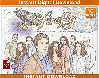Firefly Adult Colouring Book: Sci-fi TV Show Inspired Pages (Digital Download)