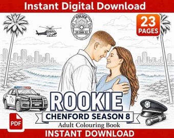 Rookie Chenford Season 8 Inspired Adult Colouring Book | 23 Pages (Digital Download)
