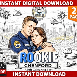 Rookie Chenford-inspirerad målarbok för vuxna | 23 sidor (digital nedladdning)
