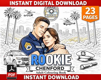 Rookie Chenford Inspired Adult Colouring Book | 23 Pages (Digital Download)