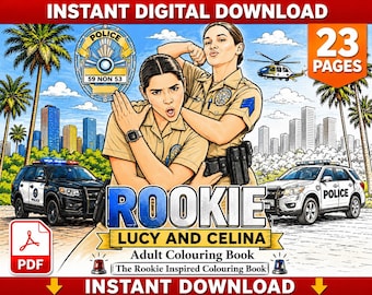 Rookie Lucy and Celina Adult Colouring Book | 23 Pages (Digital Download)