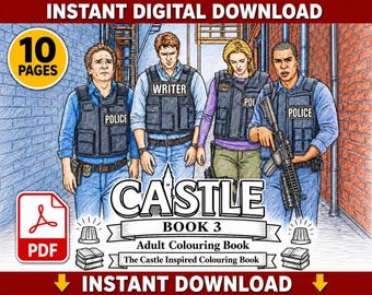 Castle Inspired Adult Colouring Book 3 | 10 Pages (Digital Download)