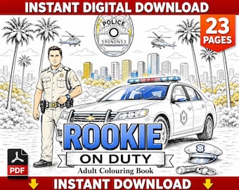 Rookie On Duty Adult Colouring Book 2 | 23 Pages (Digital Download)