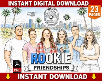 Rookie Friendship Adult Colouring Book | 23 Pages (Digital Download)