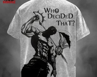 Anime Acid Washed T Shirt - Seven Deadly Sins Escanor tee.