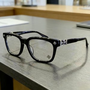 Occhiali da vista gotici punk con croce e luce blu, occhiali da vista retrò quadrati unisex, regalo per lei