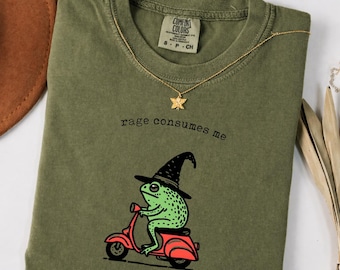 Rage Consumes Me Frog Shirt, Funny Meme Frog Tee, Vintage Style Unisex T-Shirt, Nature Lover Gift, Retro Frog Shirt