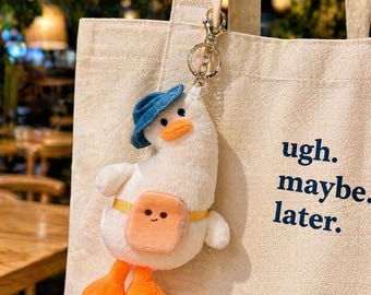 Men Women Super Cute Creative Funny Soft Plush Brown Duck Keychain Keyring Bag Backpack Pendant Animal Key Chain