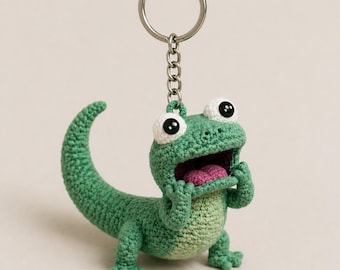 Meme Tom Lizard Hoppers Crochet Keychain, Backpack Charm