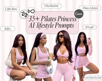 Pilates Princess AI Lifestyle Prompts / Contenido para chicas del gimnasio (Descarga digital)