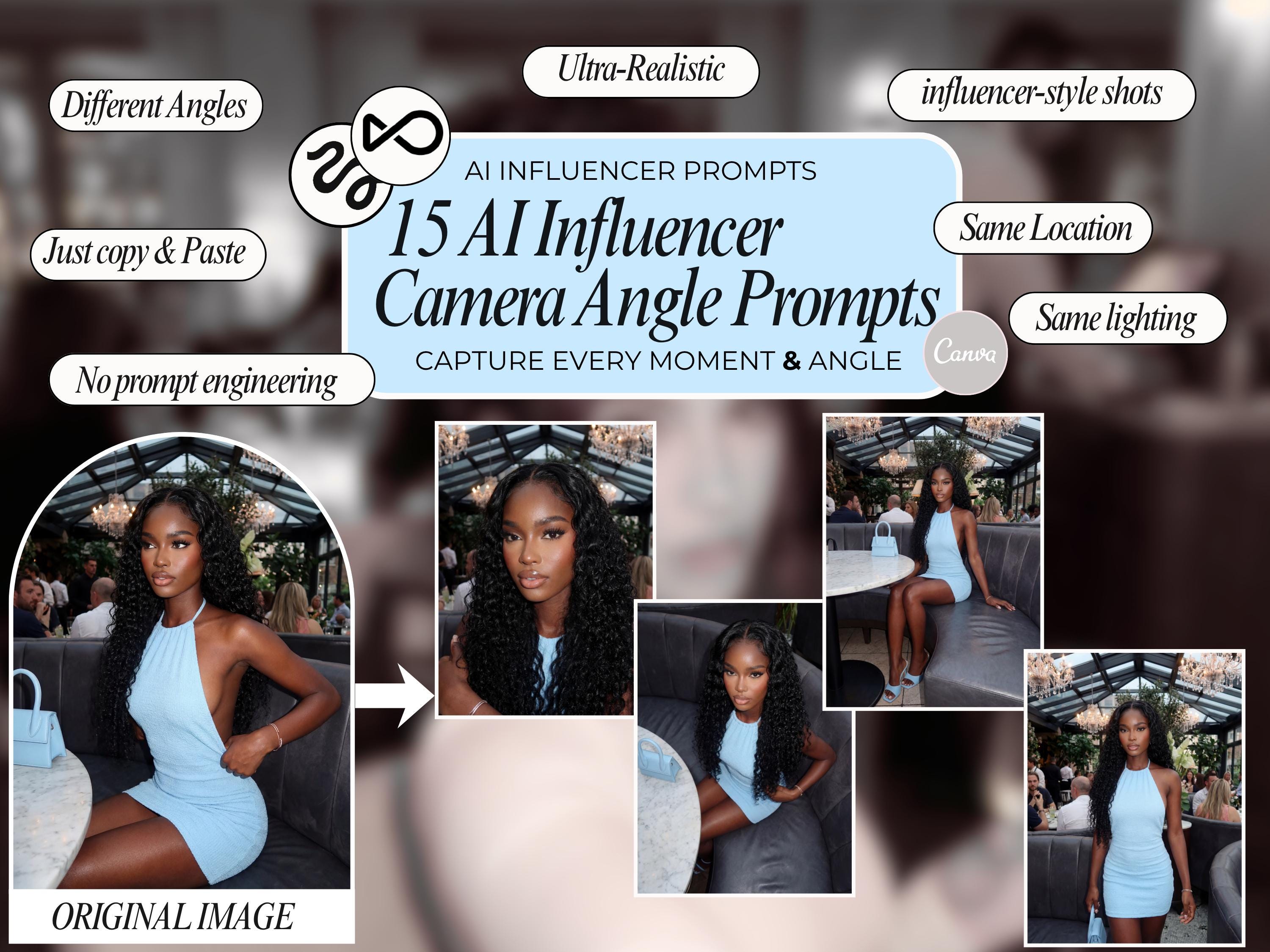 AI Influencer Camera Angle Prompts Bundle | AI Prompt | Faceless UGC ...