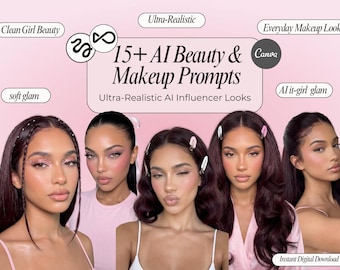 Más de 15 sugerencias de belleza y maquillaje de influencers con IA / Looks glamurosos de chicas de moda con IA ultrarrealistas / Higgsfield, Openart y más