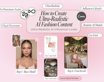 Indicación para creadores de contenido de moda con IA / Fotos de influencers ultrarrealistas / Intercambio de atuendos + Ubicaciones de lujo / Contenido generado por el usuario y tienda de TikTok