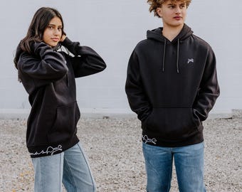 Oosmash Signature Hoodie Black – Unisex Hoodie with Embroidery for Men, Women, and Teenagers.