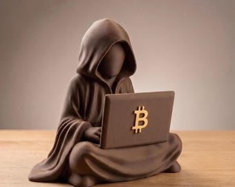 Bitcoin Collectible Satoshi Nakamoto Statue, 3D Printed Crypto Art