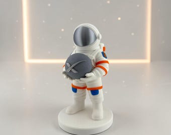 Figura de astronauta lunar de SpaceX / Estatua de coleccionista espacial impresa en 3D / Regalo para fans de Tesla / Decoración de escritorio para finanzas / Salida a bolsa