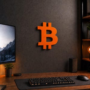 Bitcoin Wall Art, 3D Printed Logo Sign