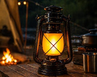 Linterna vintage – Luz de llama recargable por USB – Linterna LED parpadeante – Decoración para exteriores y el hogar