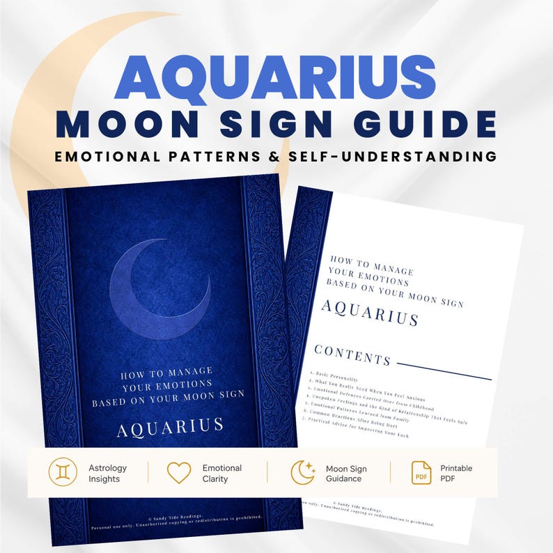 Aquarius Moon Sign Guide: Emotional Regulation, Core Personality Traits, and Good-Luck Action Tips (PDF)