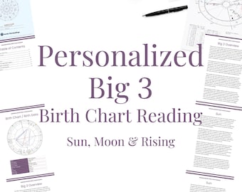 Personalized Big 3 Birth Chart Reading | Horoscope Reading | Sun, Moon & Rising Astrology