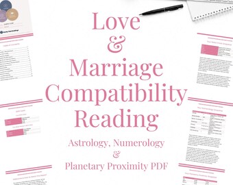 Leitura de Compatibilidade Amorosa e Conjugal | Astrologia, Numerologia e Proximidade Planetária (PDF)