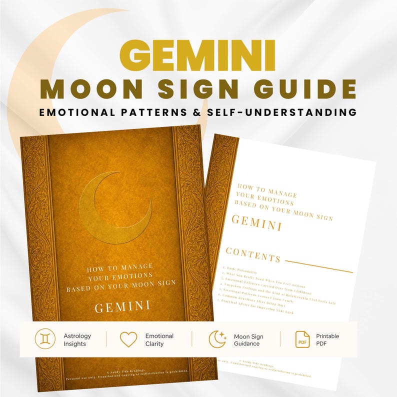 Gemini Moon Sign Guide: Emotional Regulation, Core Personality Traits, and Good-Luck Action Tips (PDF)