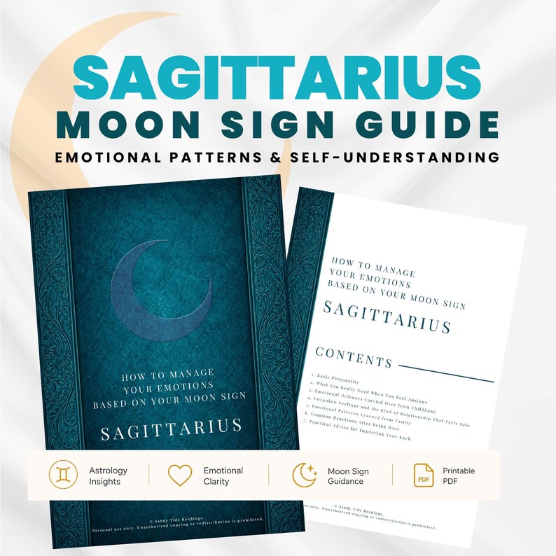 Sagittarius Moon Sign Guide: Emotional Regulation, Core Personality Traits, and Good-Luck Action Tips (PDF)