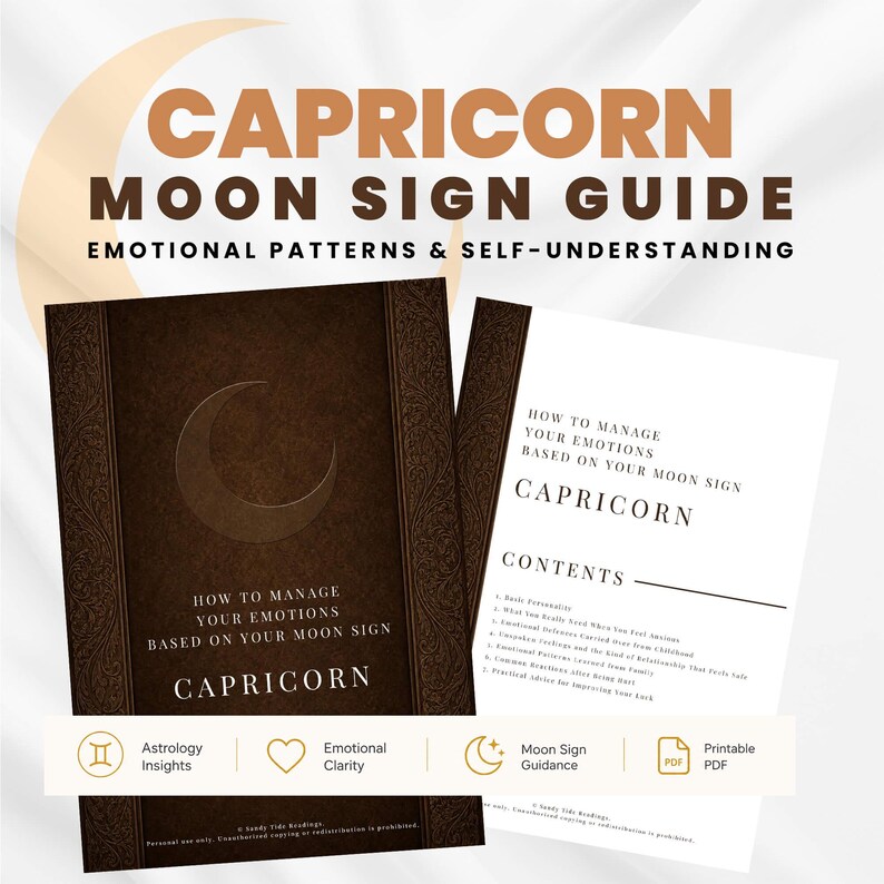 Capricorn Moon Sign Guide: Emotional Regulation, Core Personality Traits, and Good-Luck Action Tips (PDF)