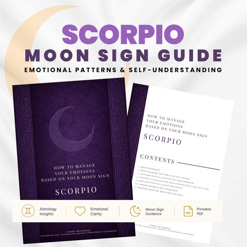 Scorpio Moon Sign Guide: Emotional Regulation, Core Personality Traits, and Good-Luck Action Tips (PDF)