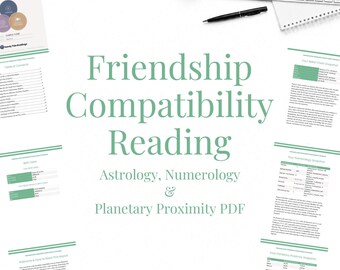 Leitura de Compatibilidade de Amizade | Astrologia, Numerologia e Proximidade Planetária (PDF)