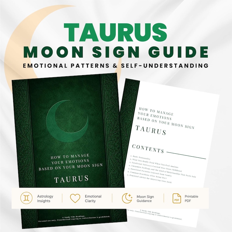 Taurus Moon Sign Guide: Emotional Regulation, Core Personality Traits, and Good-Luck Action Tips (PDF)