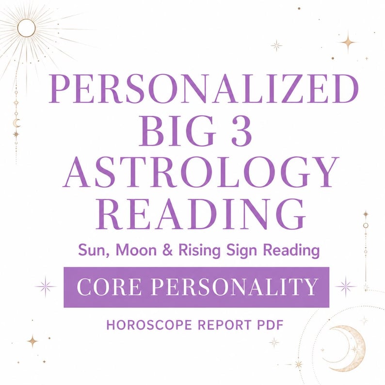 Personalized Big 3 Astrology Reading PDF | Sun, Moon & Rising Sign Reading | Core Personality Horoscope Report Bild 1
