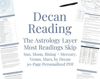 Análise do Mapa Astral por Decanato | Sol, Lua, Ascendente, Vênus, Marte (PDF)