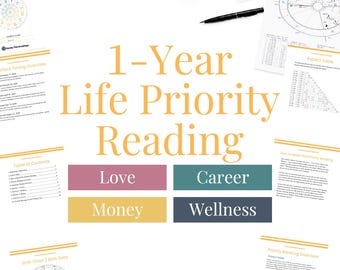 Guia de Prioridades de Vida para 1 Ano (PDF) | Orientações sobre Amor, Carreira, Dinheiro e Bem-Estar