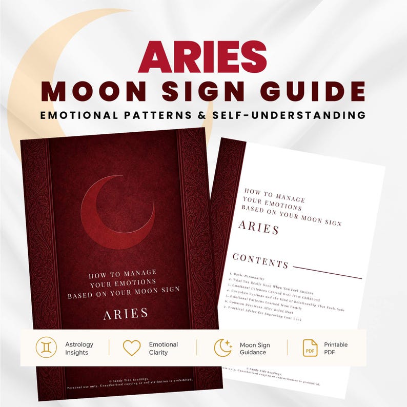 Aries Moon Sign Guide: Emotional Regulation, Core Personality Traits, and Good-Luck Action Tips (PDF)