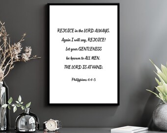 Philippians 4:4-5 Christian Wall Art | PDF/JPG Instant Digital Download